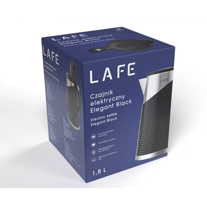 Sähköinen vedenkeitin LAFE 1,8 l 2200 W Elegant musta