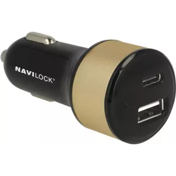 Laturi mobiililaitteille Navilock 63069 yleismalli musta savukkeensytytin auto