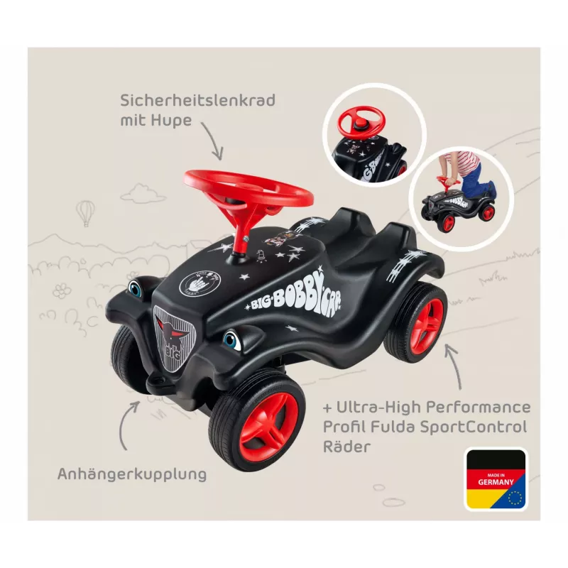 Liukuauto Simba-Dickie BIG Bobby Car Classic Little Rocker — musta/punainen, malli 800056144