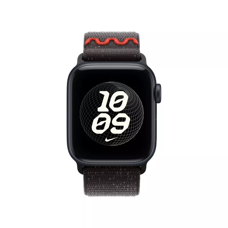 Apple Nike Sport Loop -ranneke musta nylon, kierrätetty polyesteri, spandex