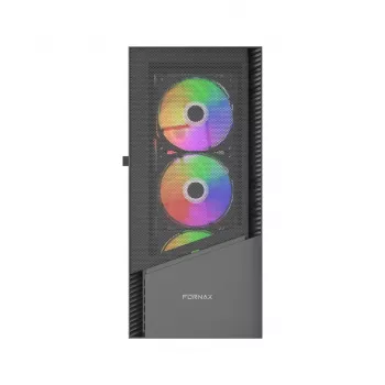 PC-kotelo GEMBIRD Fornax 4300 Midi Tower ATX, karkaistu lasi, 2x 3,5 tuuman paikkaa, 3x 2,5 tuuman paikkaa, ARGB-tuuletintuki, USB 3.2 Gen1