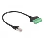 DeLOCK RJ45 -kaapeli Cat.6 uros liitinrimaan adapteriin 30 cm musta vihreä