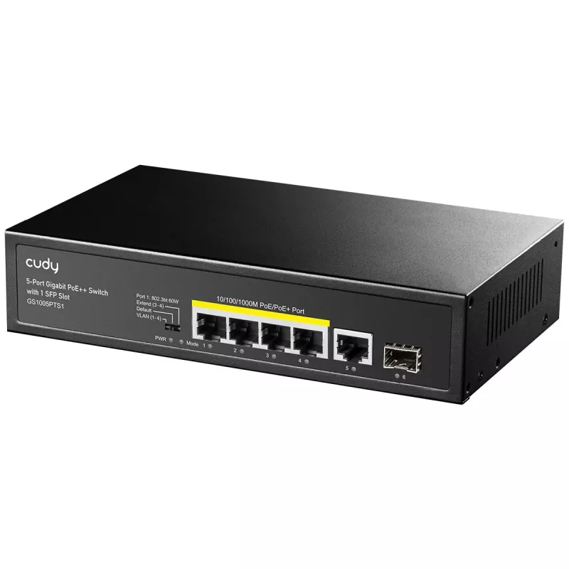 Cudy GS1005PTS1 verkkokytkin Gigabit Ethernet (10/100/1000) Power over Ethernet (PoE) musta