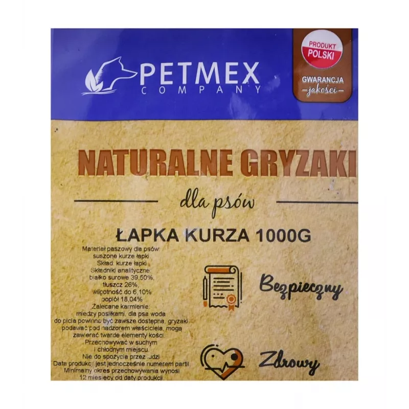PETMEX koiran pureskelutuote Hühnerfuß - 1 kg