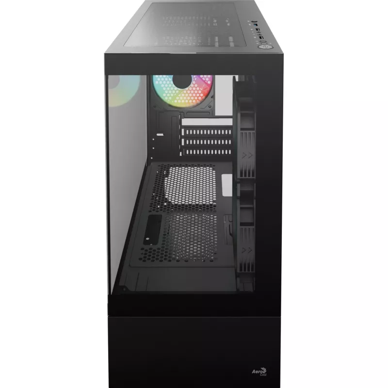 Micro/Mini-ITX-tietokonekotelo AEROCOOL Geh Viewport Mini-G-BK-v4 ARGB musta