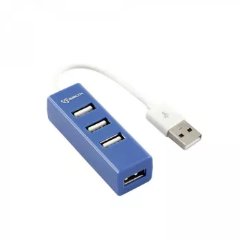 Sbox H-204 USB 4-porttinen USB-keskitin mustikanvärinen