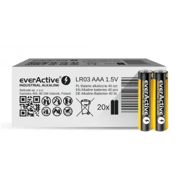 Kertakäyttöinen alkaliparisto everActive EVLR03S2IK AAA 1,5 V, 40 kpl, 5 vuoden säilyvyys