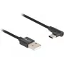 DeLOCK USB 2.0 -kaapeli Type-A uros USB Type-C uros kulmaliitin 3 m musta