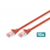 DIGITUS CAT 6 S/FTP -kytkentäkaapelisarja DK-1644-050-R-10, 5 m, punainen, 10 kpl