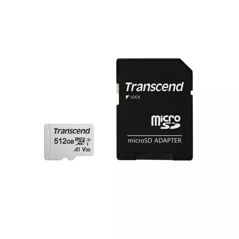Flash-muisti Transcend 512GB MicroSDXC SD-kortti 300S