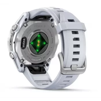 Garmin Fenix 8 3,3 cm (1,3) AMOLED 43 mm digitaalinen 416 x 416 pikseliä kosketusnäyttö hopea Wi-Fi GPS (satelliitti)