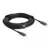 DeLOCK aktiivinen optinen USB-C video + data + PD -kaapeli 10 m musta