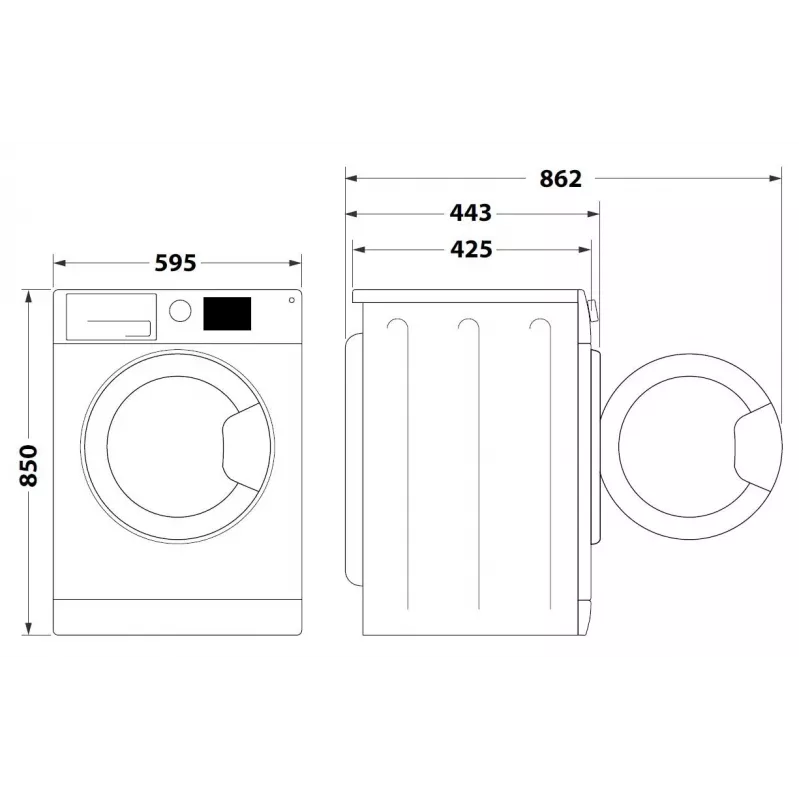Pesukone INDESIT MTWSC61294WPL 9 kg, energiatehokkuusluokka C