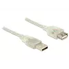 USB-kaapeli DeLOCK 83881 USB 2.0 1 m USB A läpinäkyvä