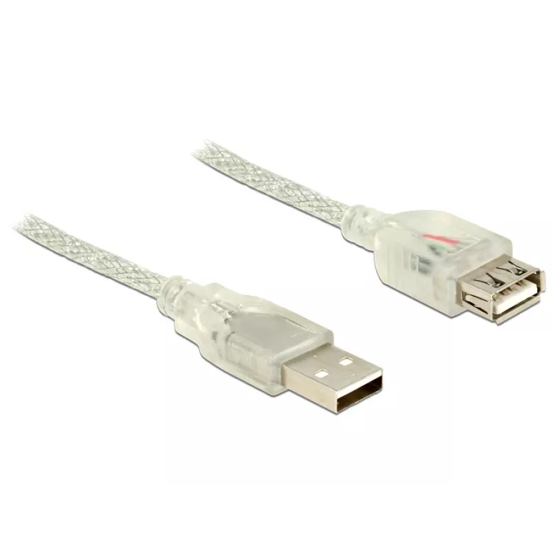 USB-kaapeli DeLOCK 83881 USB 2.0 1 m USB A läpinäkyvä