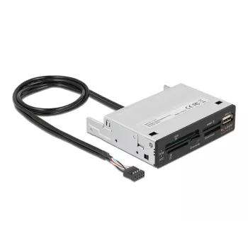 DeLOCK 91708 kortinlukija USB 2.0 sisäinen musta harmaa CF SD MicroSD