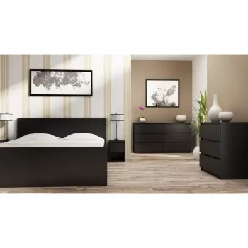 Topeshop M3 CZERŃ -lipasto — 3 laatikkoa, lastulevy, 700×400×770 mm, musta