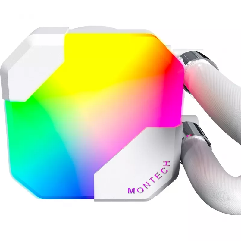 360mm jäähdytin Montech HyperFlow ARGB 360 White — 360mm nestejäähdytysjäähdytin PC:lle