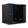 EXTRALINK LITE 9U 530X400 seinäasennettava räkkikaappi musta hyllyllä
