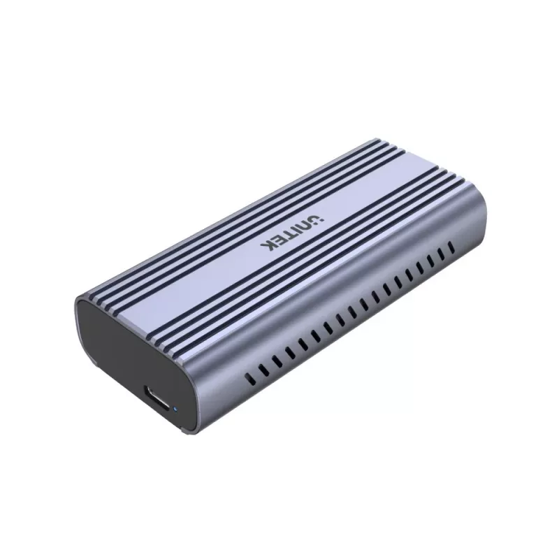 SSD-kotelo Unitek SolidForce Reefer harmaa – M.2 NVMe PCIe, USB‑C 10 Gbit/s, alumiini, 1 asema