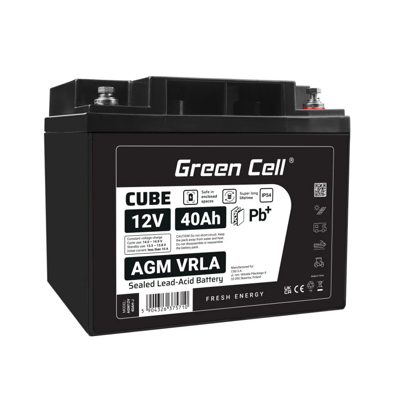 AGM VRLA -akku 12V 40Ah IP54