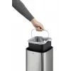 Roskakori Durable NO TOUCH 6L suorakaiteen muotoinen ruostumaton teräs hopea musta