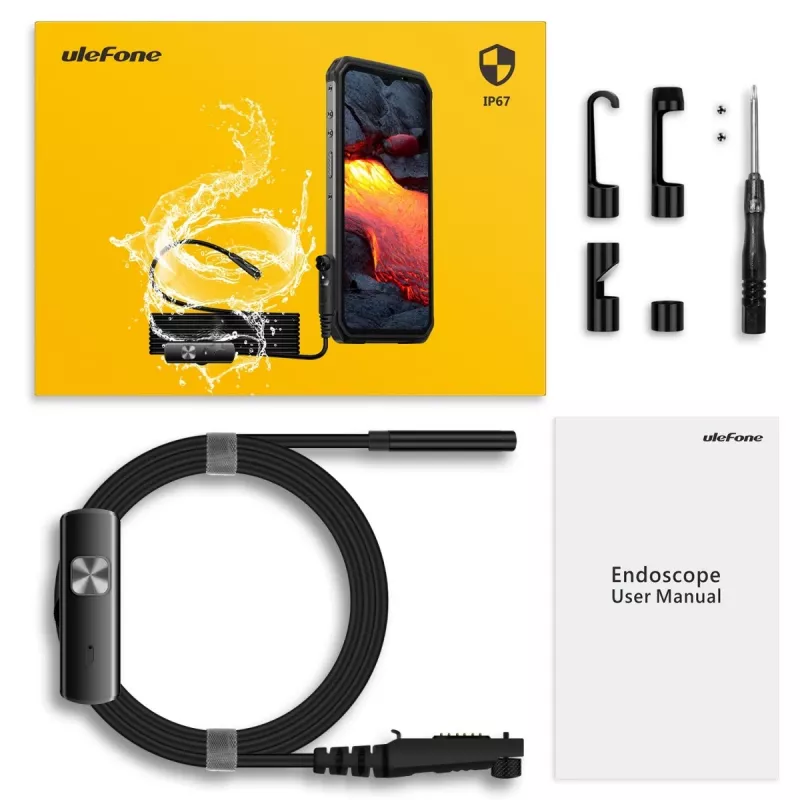 Ulefone uSmart UF-EC endoskooppikamera älypuhelimille, musta