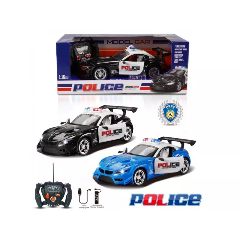 Madej R/C poliisiauto valolla ja avautuvalla ovella – kauko-ohjattu malli