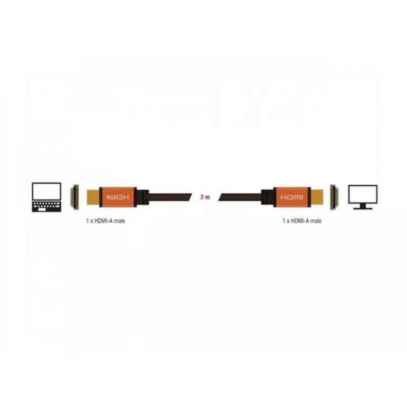 HDMI-kaapeli DeLOCK 85729 2 m HDMI tyyppi A Standard musta kulta