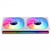 Jonsbo ZB-240WR Infinity Mirror tuuletin, ARGB, PWM, käänteiset lavat, 240 mm, valkoinen