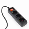 Gembird EG-PSU3-01 jatkojohto 0,6 m 3 AC-lähtöä sisäkäyttöön musta