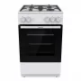 Vapaasti seisova kaasuliesi uunilla Gorenje GG5A10WFFM — 4-polttimen keittotaso, 70 l uuni, emaloitu pinta, valkoinen