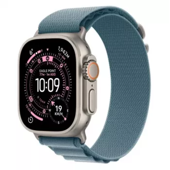 Älykello Apple Watch Ultra 3 GPS + Cellular 49 mm Natural Titanium -kotelo Light Blue Alpine Loop -rannekkeella (pieni)
