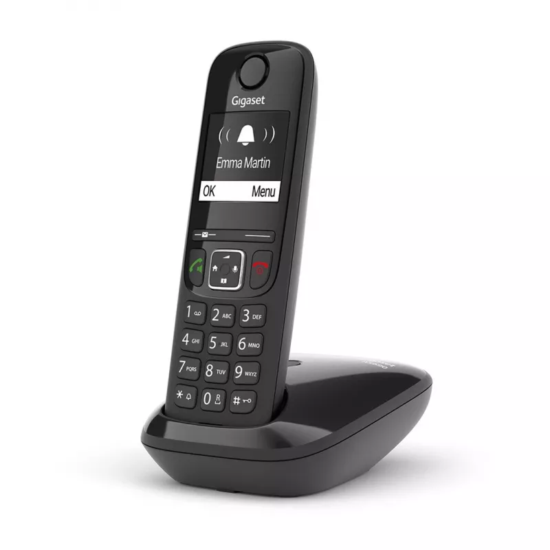 Analogi-/DECT-puhelin Gigaset AS690 numeronäyttö langaton käsiluuri musta