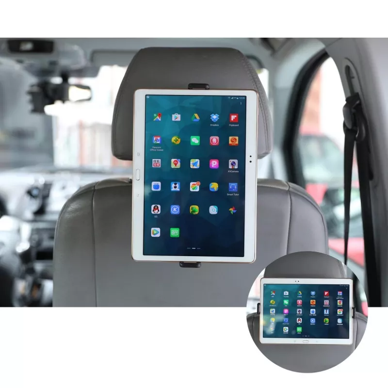 Universaali autoon tarkoitettu tablettiteline niskatukiteline 360 astetta kääntyvä Maclean