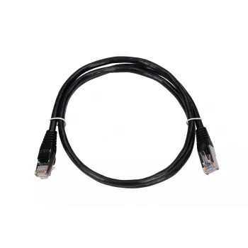 LAN-patch-kaapeli Extralink Cat5e FTP 1 m, F/UTP suojattu, RJ-45 - RJ-45, musta