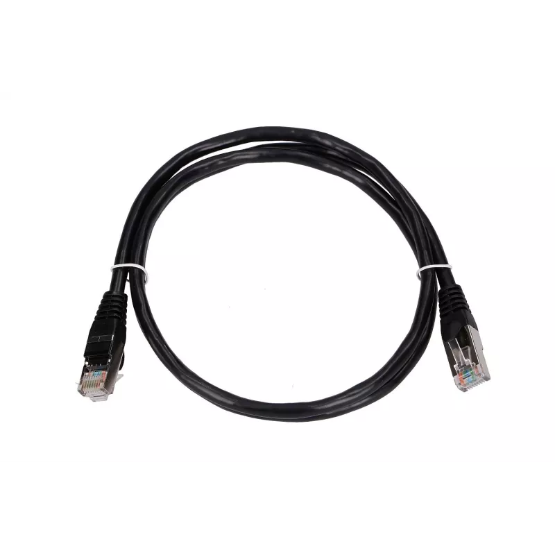 LAN-patch-kaapeli Extralink Cat5e FTP 1 m, F/UTP suojattu, RJ-45 - RJ-45, musta