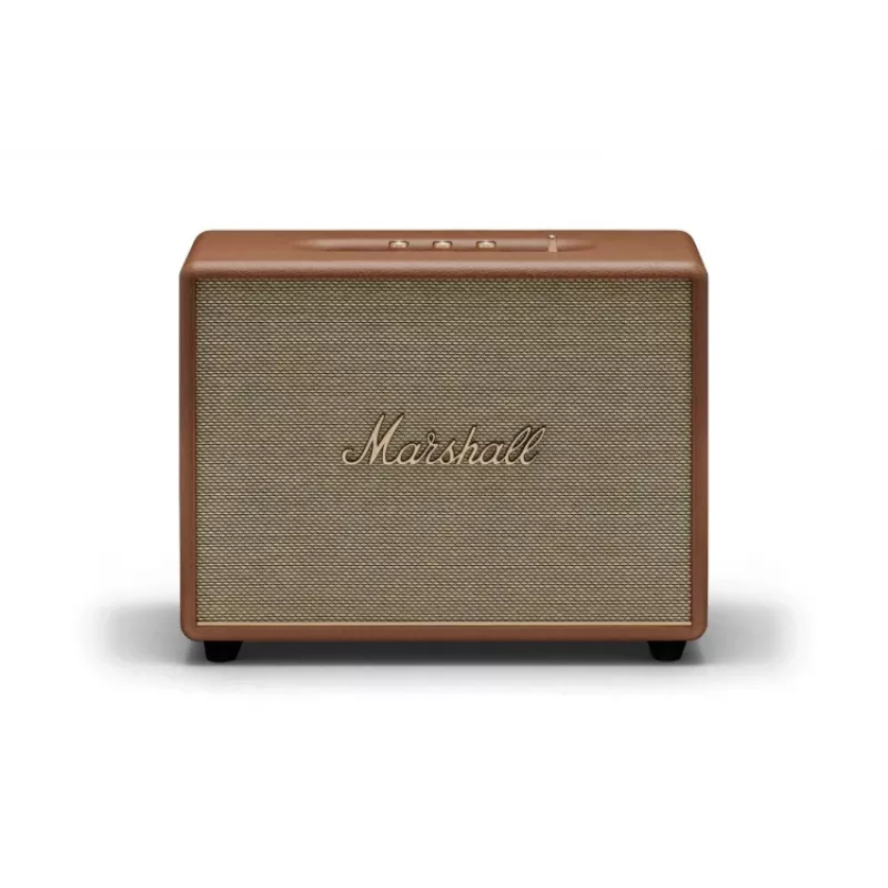 Langaton kaiutin MARSHALL Woburn III ruskea — Multiroom, Bluetooth, Wi‑Fi, analogiset tulot