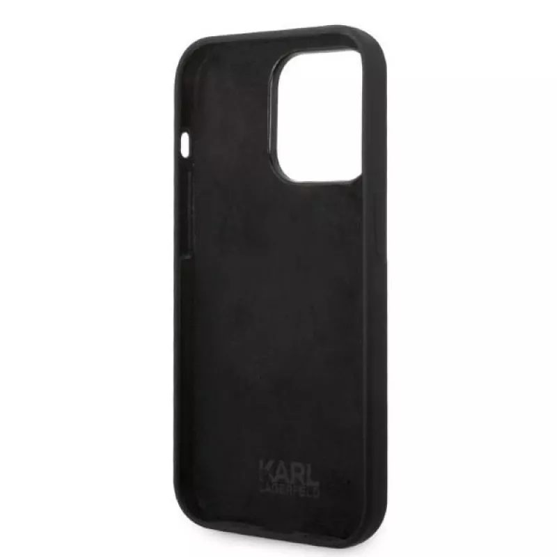 Karl Lagerfeld Soft Cover silikonikuori RSG musta Apple iPhone 14 Pro KLHCP14LSRSGRCK
