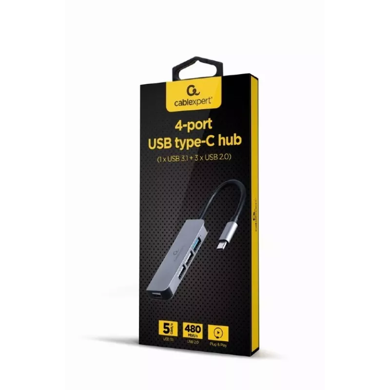 Keskitin 4-porttinen USB-C, 3x USB 2.0, USB 3.1