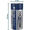 Ansmann 16340 Li-Ion akku 850 mAh 3,6 V micro-USB-tulo 1300-0015