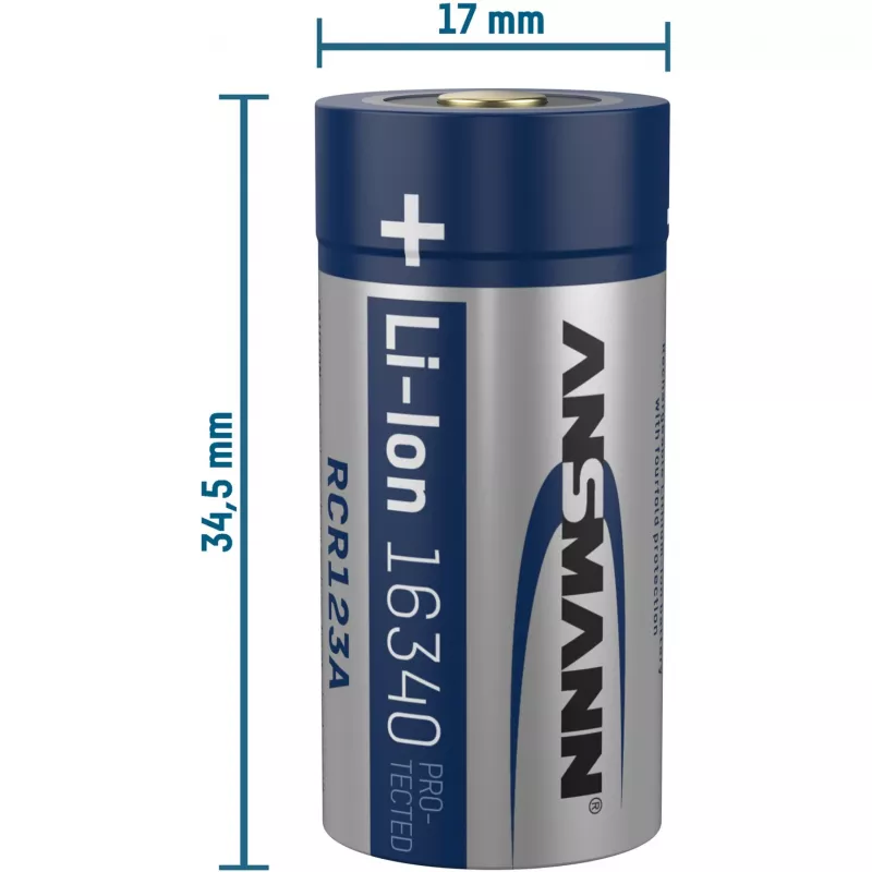 Ansmann 16340 Li-Ion akku 850 mAh 3,6 V micro-USB-tulo 1300-0015