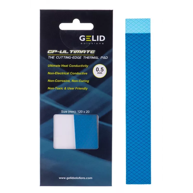 Lämpötyyny Gelid TP-GP04-R-A 120×20×0,5 mm, tiheys 3,2 g/cm³, harmaa