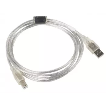 USB-2.0-kaapeli LANBERG CA-USBA-12CC-0018-TR, USB A (uros) - USB B (uros), 1,8 m, läpinäkyvä