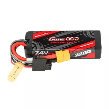 Lipo Gens ace G-Tech 2200mAh 7.4V 2S1P 60C GRP-76 Hardcase -akku XT60-liittimellä