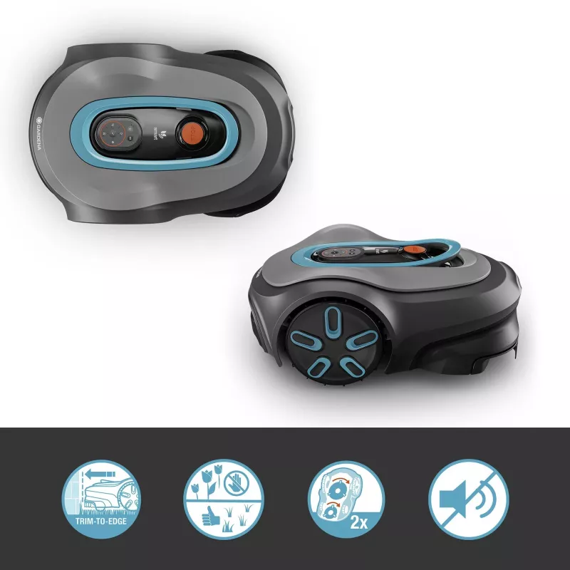 GARDENA smart SILENO max -robottiruohonleikkuri — 1500 m², 16 cm leikkuuleveys, akku, LONA-navigointi, harmaa