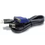 TRENDnet TK CU10 - näppäimistö- / video- / hiiri- (KVM-) kaapeli - USB Type A, 4-pin, HD-15 (M) - HD-15 (M) - 3,1m - musta (TK-CU10)