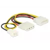 Sisäinen virtakaapeli DeLOCK 83658 0,39 m 3-pin 2 x Molex 4-pin