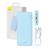 Kannettava varavirtalähde Baseus Airpow 10000 mAh, 20W, LiPo, USB-C + USB-A, sininen
