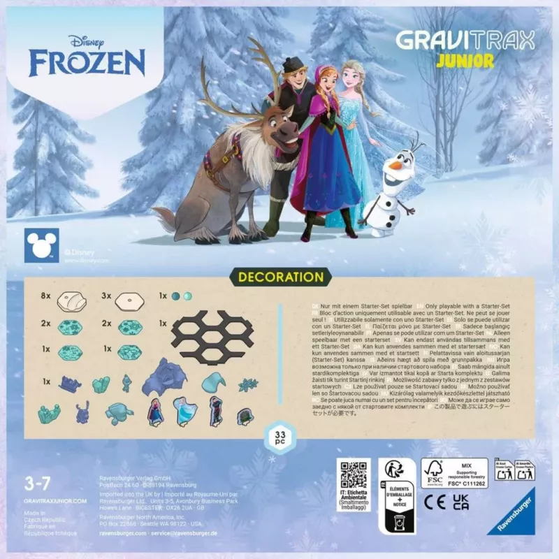 Ravensburger GraviTrax Junior laajennussarja Frozen Track 23861 – laajennussarja GraviTrax Junior kuularatasysteemiin